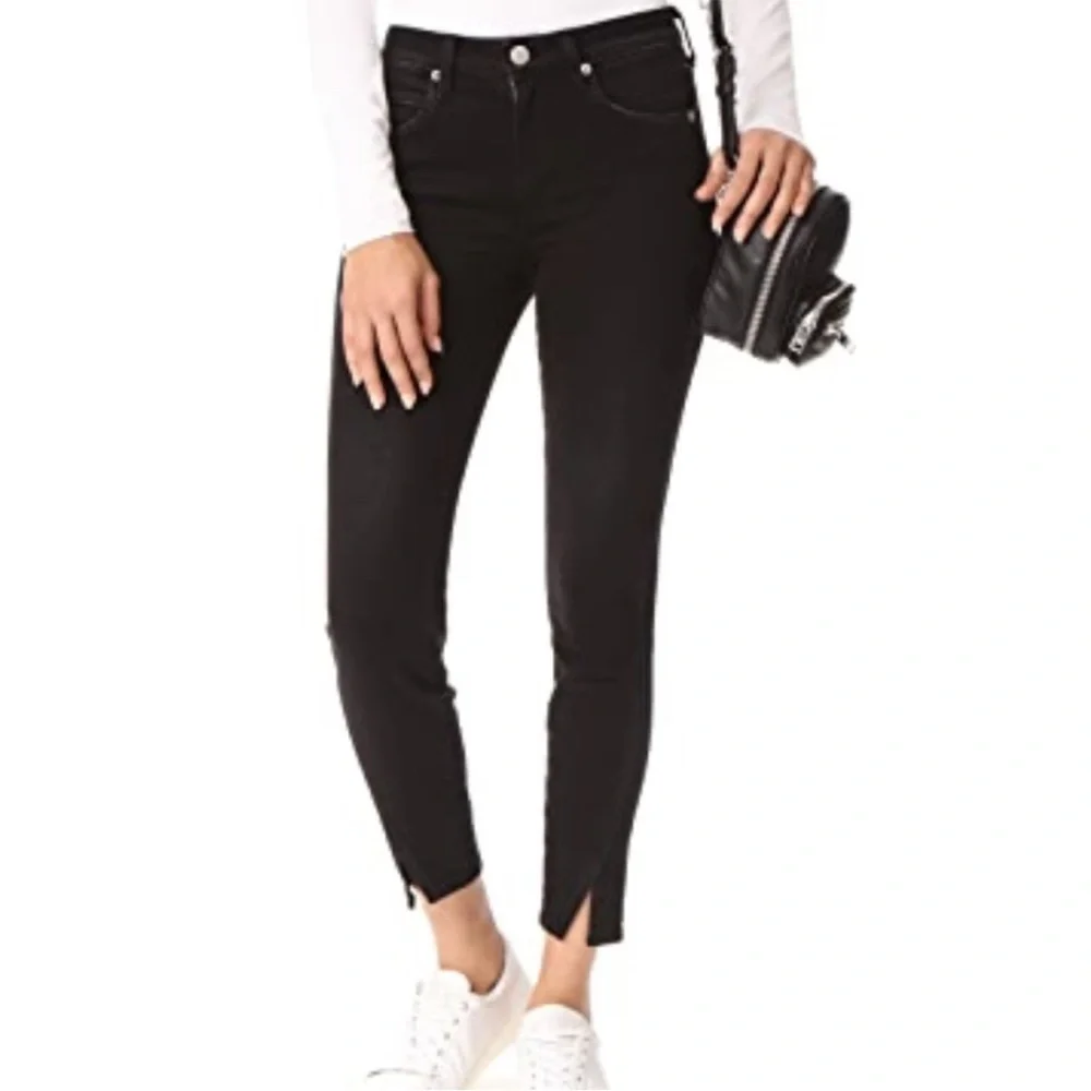 AMO X REVOLVE HIGH RISE TWIST SKINNY JEANS SIZE 28 black magic